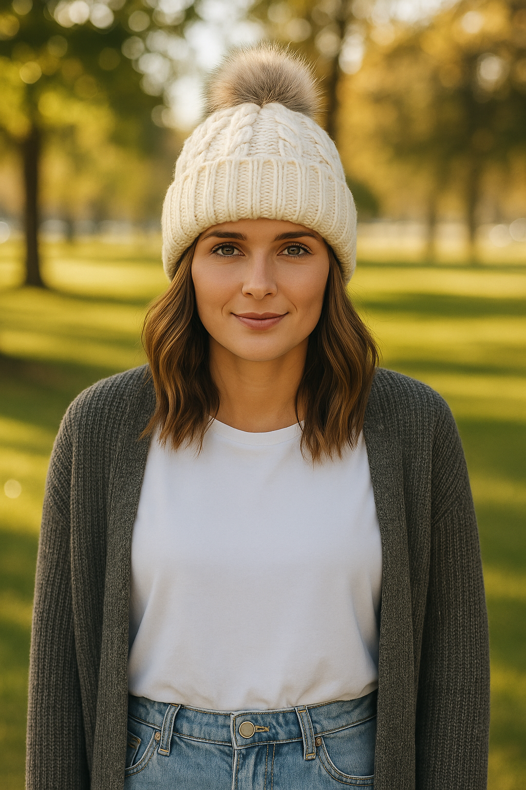 Cream Beanie