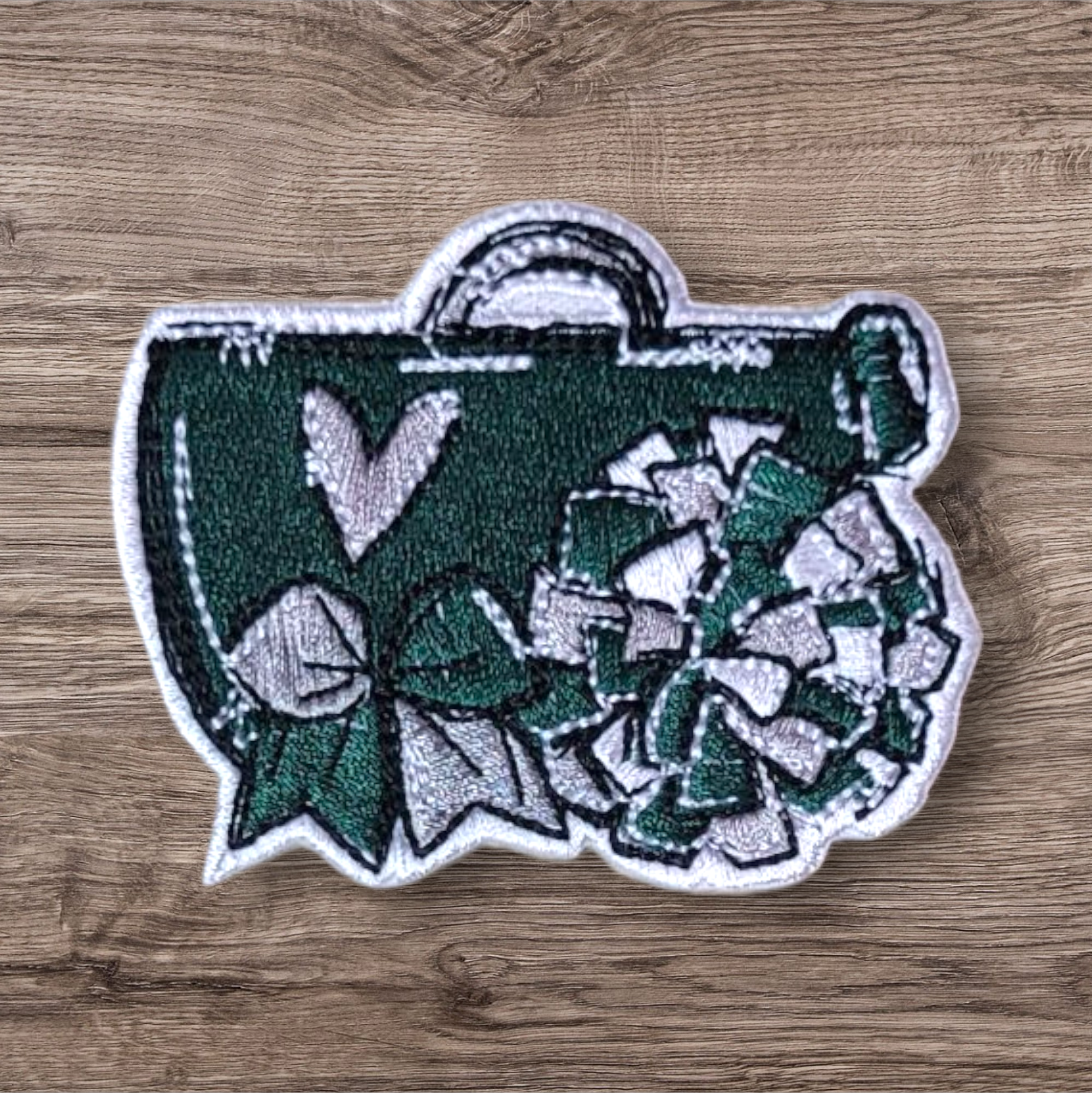Green Cheer Megaphone Patch
