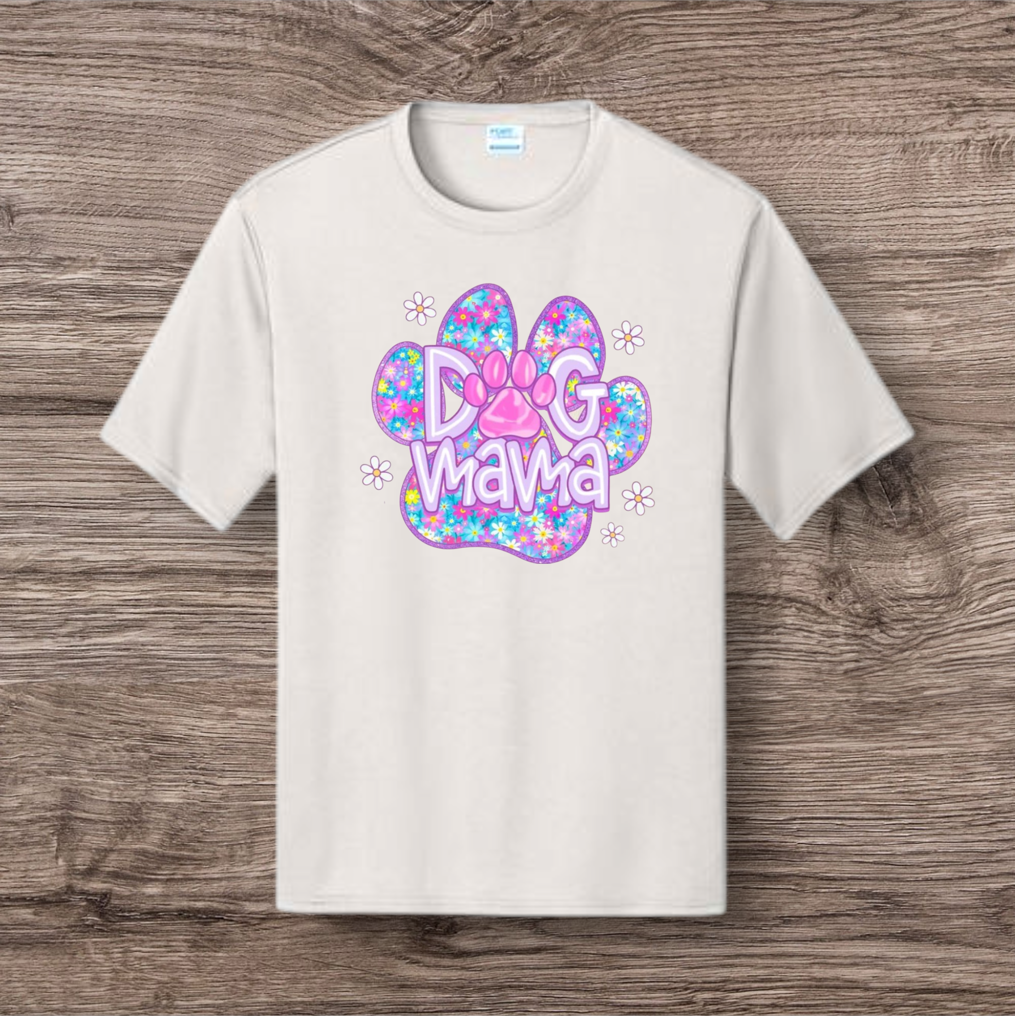 Purple Floral Dog Mama Transfer