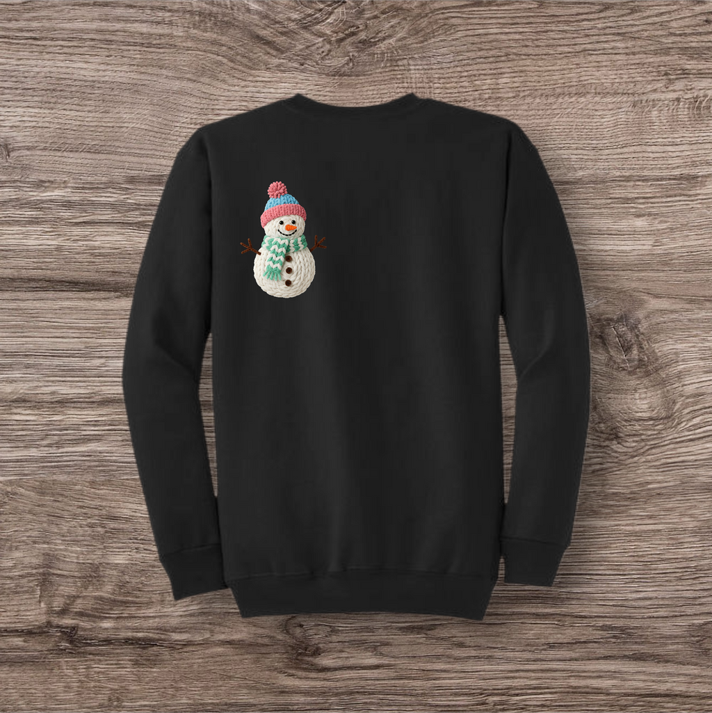 Snowman Knit Print Pocket
