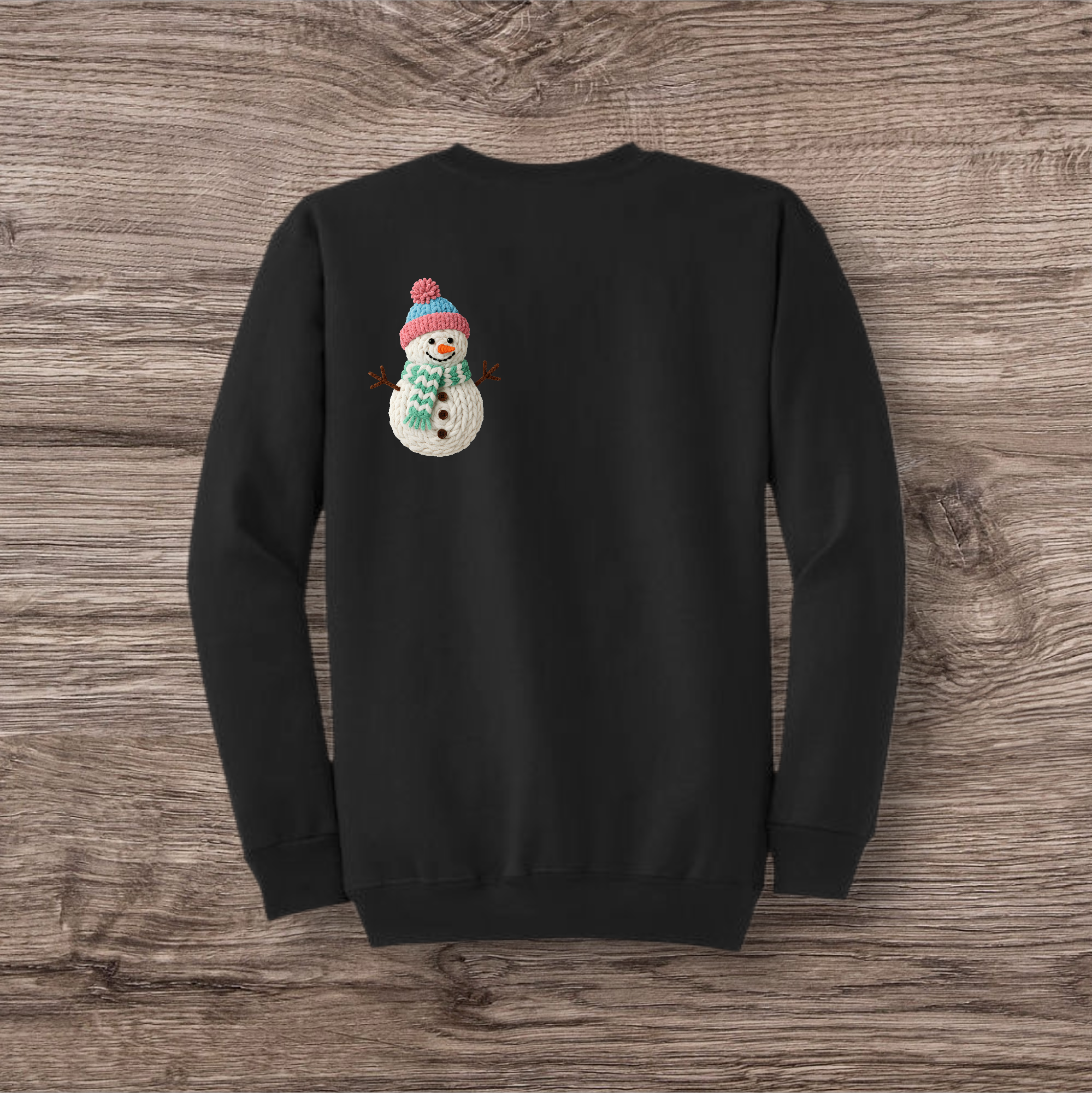 Snowman Knit Print Pocket