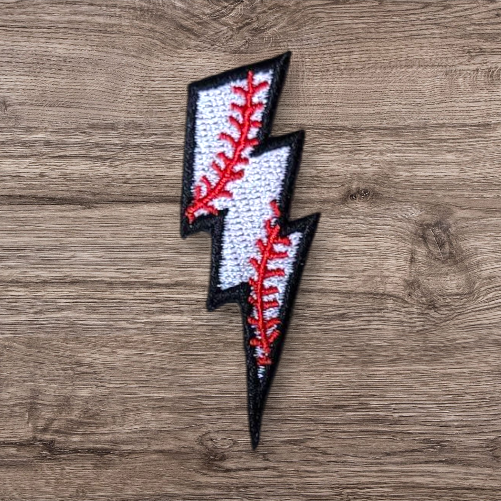 Baseball Lightning Bolt Patch