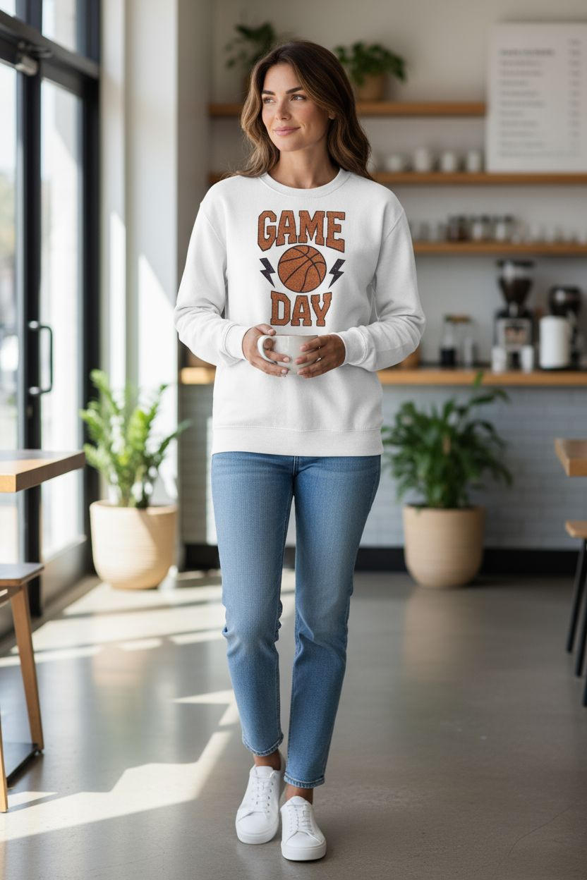 Basketball Game Day with Lightning Bolts Transfer