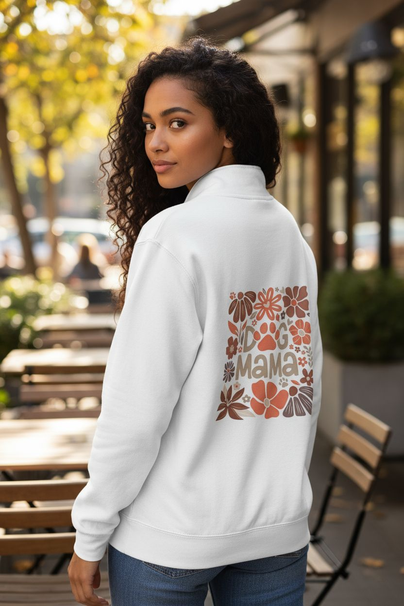 Floral Dog Mama Quarter Zip