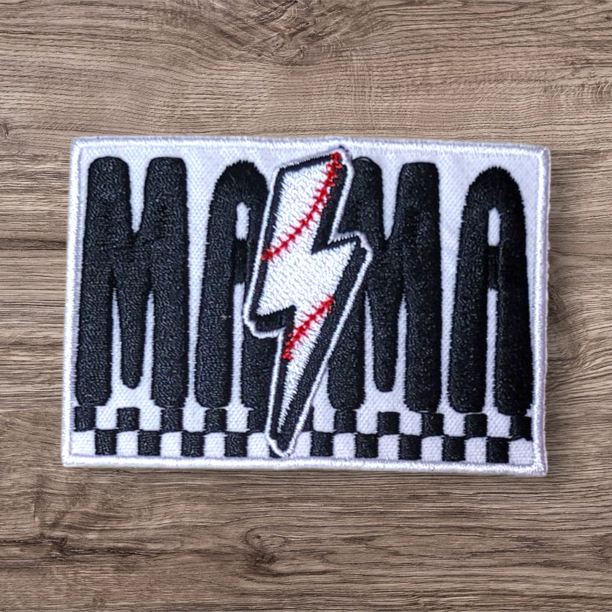 Baseball Mama Lightning Bolt Patch